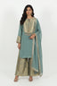 Kurta Set with Brocade Palazzo and Dupatta