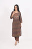 Black Color Stitched Kurti Set With Floral Print Design