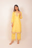 Lemon Yellow Floral Embroidered Kurta Set