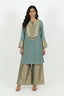 Kurta Set with Brocade Palazzo and Dupatta