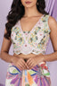Floral Printed Saree with Embellished Blouse