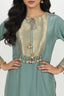 Kurta Set with Brocade Palazzo and Dupatta