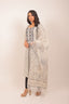 Black and White Check Print with Embroidered Cotton Kurta Set