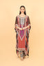 Gotta Patti Work With Floral Print Kaftan Set