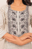 Black and White Check Print with Embroidered Cotton Kurta Set