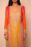 Yellow Colored Embroidery Stitched Plazo Set