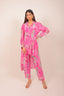 Fuchsia Pink Floral Printed Cord Set