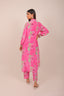 Fuchsia Pink Floral Printed Cord Set