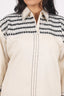 Biege Collar Stitched Cord-Set With Embroidery Details