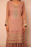 Blush Pink Color Embroidery Stitched Sharara Set