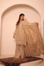 Beige Color Embroidery Stitched Sharara Set