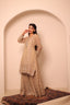 Beige Color Embroidery Stitched Sharara Set
