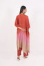 Rust Ombre Color Heavy Neck Embroidered Stitched Kaftan With Pant