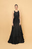 Embroidered Gown with a Drape