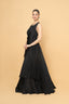 Embroidered Gown with a Drape