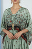Printed Kaftan-Style Gown