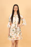 Cream Color Floral Print Work Short Dress