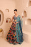 Floral Printed Embroidered Stitched Organza Lehenga with Blouse Design