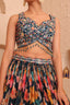 Floral Printed Embroidered Stitched Organza Lehenga with Blouse Design