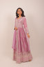 Rose Gold Color Center Slit Georgette Anarakali Suit Set