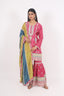 Hot Pink Color Heavy Thread Embroidered Stitched Gharara Set