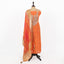 Sunset Orange Color Unstitched Organza Suit