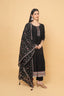 Black Embroidered Anarkali Set