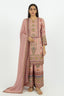 Peach Color Printed Suit