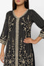 Black Embroidered Stitched Sharara Set