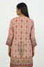 Peach Color Printed Suit