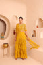Heavy Embroidery Ruffle Drape Stitched Georgette Saree