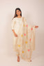 Beige Color Floral Embroidered Straight Kurta Set