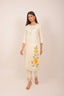 Beige Color Floral Embroidered Straight Kurta Set