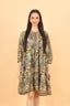 Dusty Brown Floral Print Short Dress