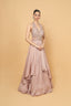 Embroidered Gown with a Drape