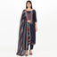Navy Blue Color Unstitched Dola Silk Suit