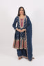 Heavy Embroidered Blue Stitched Short Anarkali With Sharara Set