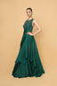 Embroidered Gown with a Drape