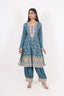 Teal Blue Color Heavy Embroidered Short Anarkali With Pant