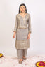 Tissue Suit Set  with Contrast Dupatta