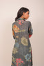 Anchor Grey Floral Print Foil Stripe Cord Set