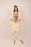 Beige Color Embroidered Kaftan Set