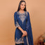 Royal Blue Color Heavy Embroidered Stitched Sharara Set