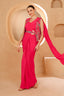 Saree with Embroidered Mirror Work Jacket
