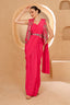 Saree with Embroidered Mirror Work Jacket