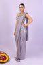 Embroidered Blouse Shimmery Drape Saree