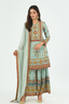 Ice blue Color Printed Short Kurti With Palazzo