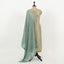 Sea Green Color Unstitched Organza Suit