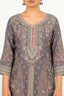 Grey Color Stitched Plazo Set