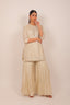 Beige Color Heavy Embroidered Stitched Sharara Set